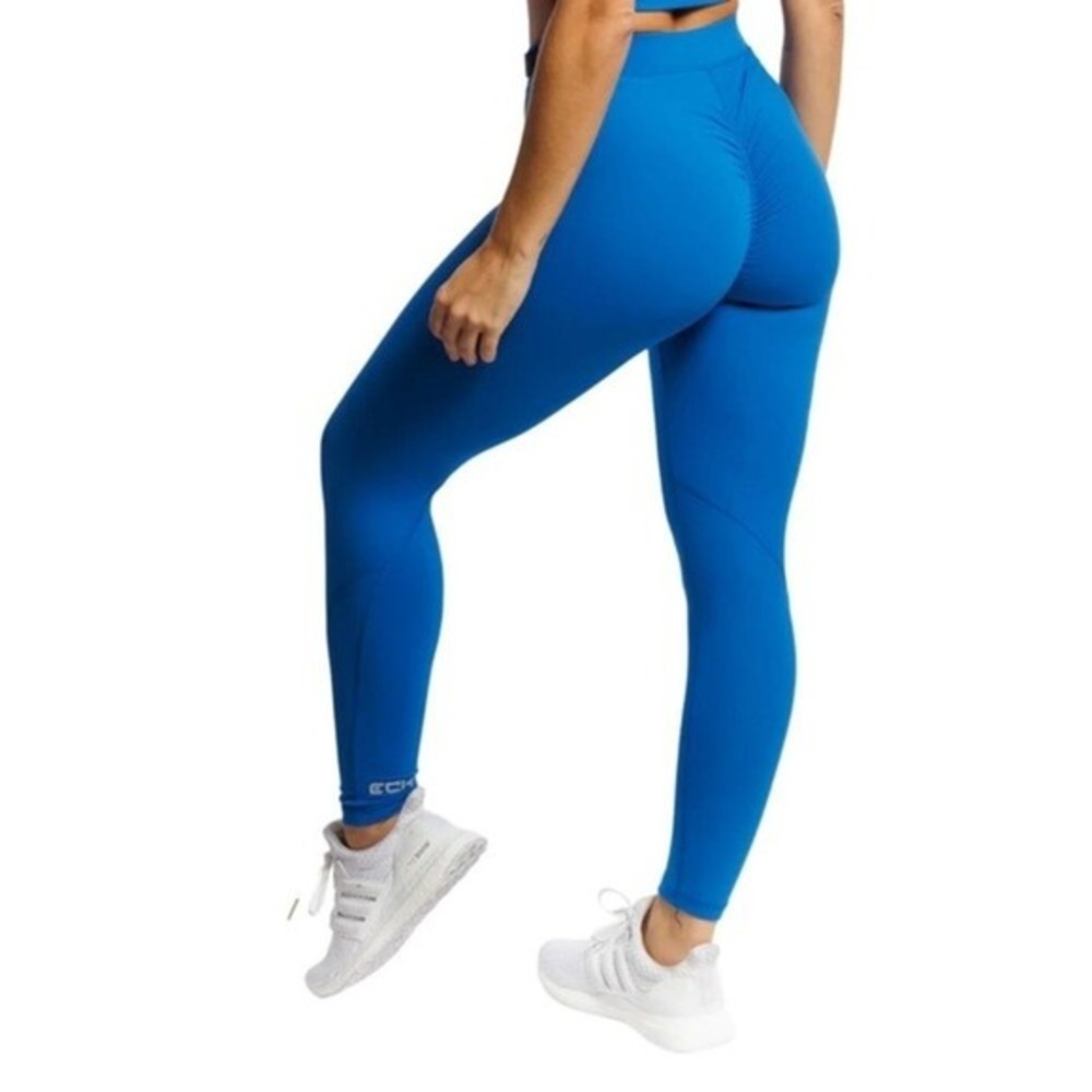 ECHT Luxe Form Scrunch Blue High Waisted Buttery Soft Leggings Size‎ M NWT